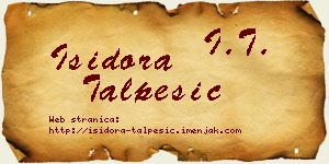 Isidora Talpešić vizit kartica
